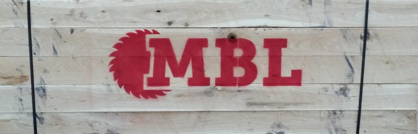 MBL stencil on a bundle of finished hardwood lumber